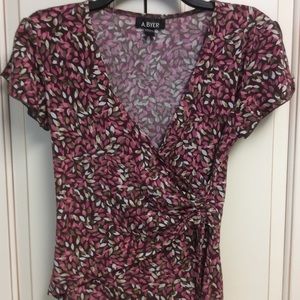 Multicolored leaf patterned blouse